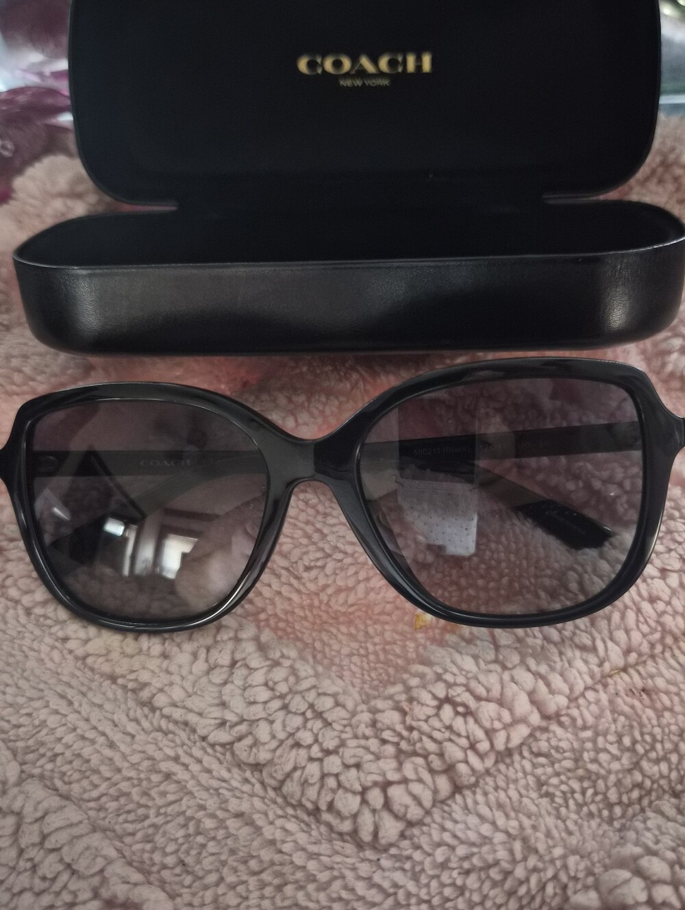 COACH Black Eyeglass Frames with Gold Logo Accent